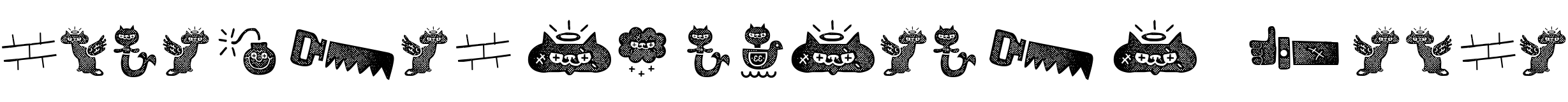 Text sample of font Alquitran Pro Dingbat Character Texture, 72px