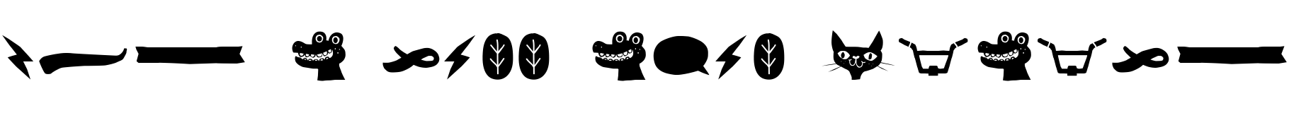 Text sample of font La Mona Kids Dingbat Base