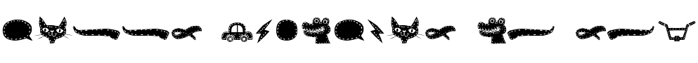 Text sample of font La Mona Kids Dingbat Base Two