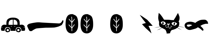 Text sample of font La Mona Kids Dingbat Base